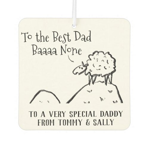 Best Dad Funny Sheep Saying a Pun Air Freshener