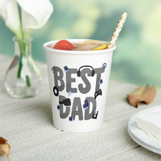 BEST DAD Gaming Dad Graphic  Paper Cups