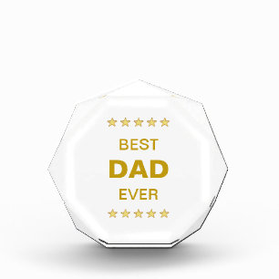 Best Dad & Glittering Stars Acrylic Award
