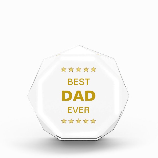 Best Dad & Glittering Stars Acrylic Award (Front)