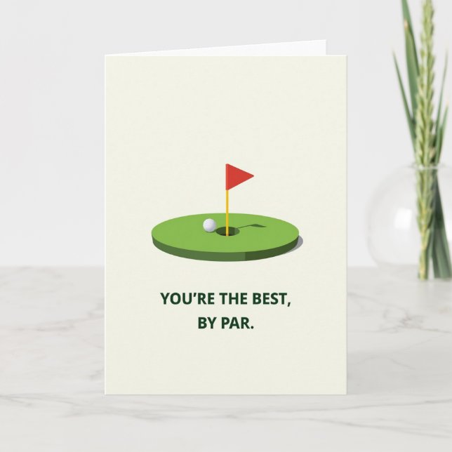 Best Dad Golf Art Fathers Day Card (Front)
