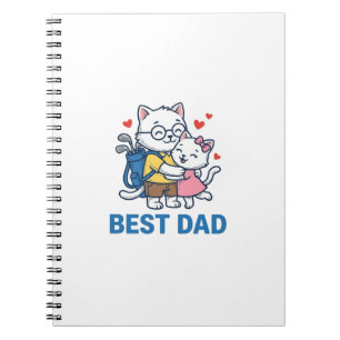 Best Dad Golf Cat Hug Cute Vector Design_1 Notebook
