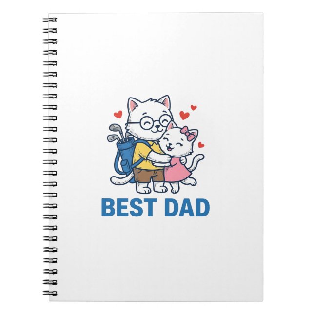 Best Dad Golf Cat Hug Cute Vector Design_1 Notebook (Front)