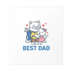 Best Dad Golf Cat Hug Cute Vector Design_1 Notepad