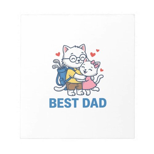 Best Dad Golf Cat Hug Cute Vector Design_1 Notepad