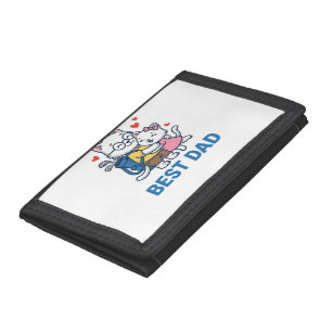 Best Dad Golf Cat Hug Cute Vector Design_1 Trifold Wallet