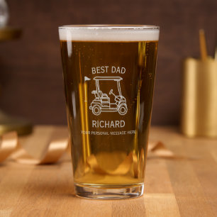 Best Dad Golfer Personalized Gift Etched Pint Glass