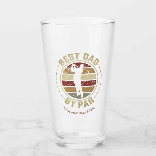 Best Dad Golfer Personalized Glass