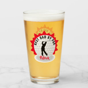 Best Dad Golfer Pun Personalized Glass