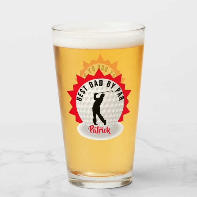 Best Dad Golfer Pun Personalized Glass (Front Filled)