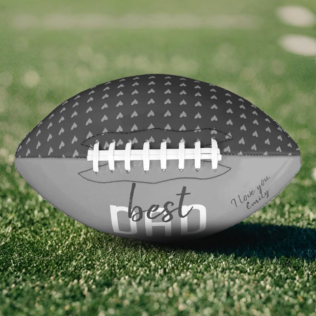 Best Dad Grey Heart Pattern Father`s Day Football (Creator Uploaded)