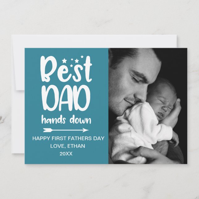 Best Dad Hands Down- Father's Photo Card (Front)