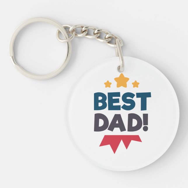Best Dad Happy Father's Day | Keychain (Front)