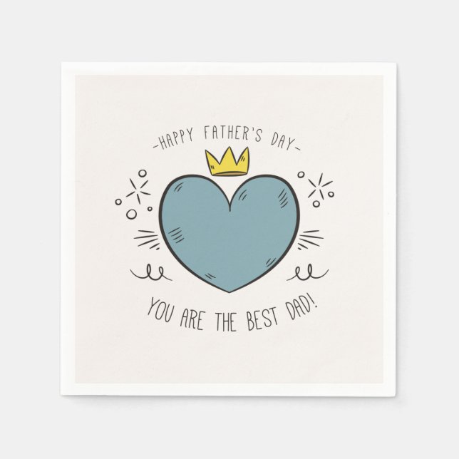 Best Dad Happy Father's Day | Napkin (Front)