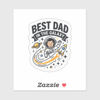 Best Dad in the Galaxy Father’s Day Space Gift Sticker