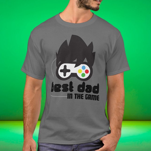 Best Dad in the Game Gift for Gamer Dads T-Shirt (Unique Retro Inspired Best Dad in the Game T-Shirt for Gaming Dads and Step Dads)