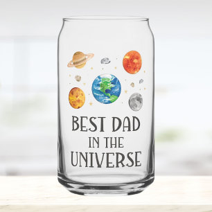 Best Dad in The Universe Funny Quote Fathers Day  Can Glass