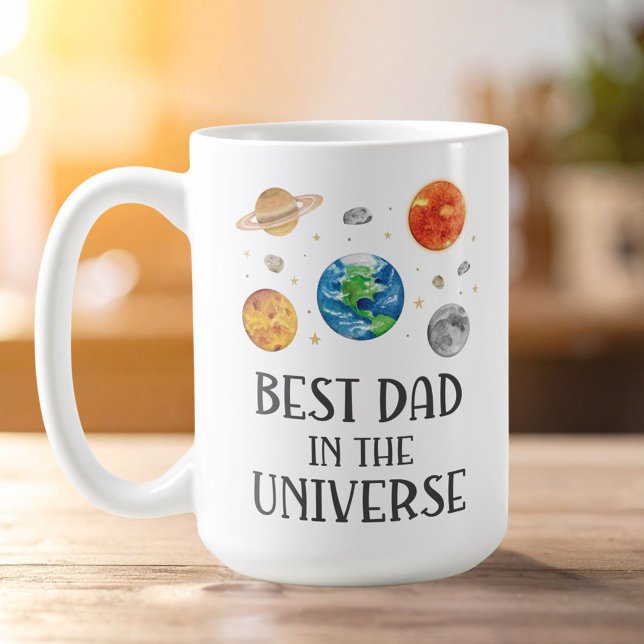 Best Dad in The Universe Funny Quote Fathers Day  Coffee Mug (Creator Uploaded)