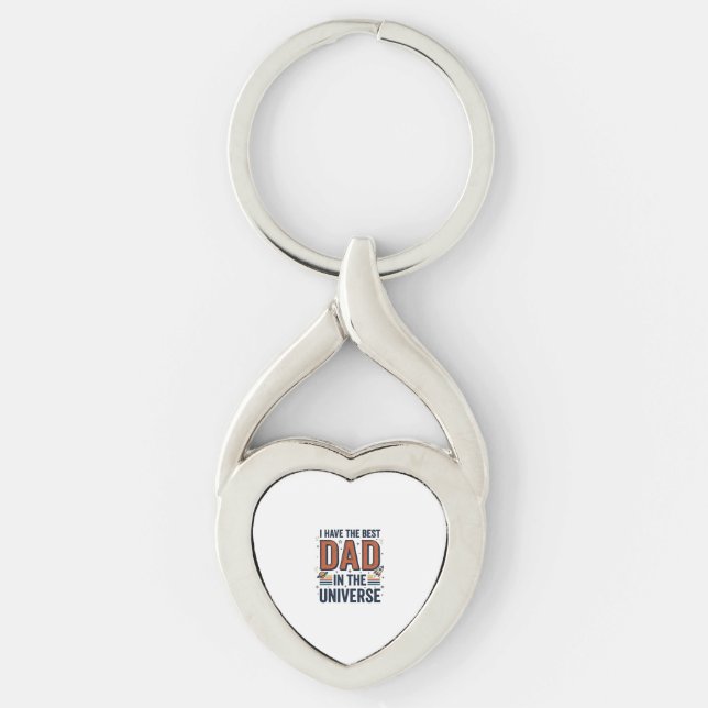 Best Dad in the Universe Space Vector Design_1 Keychain (Front)
