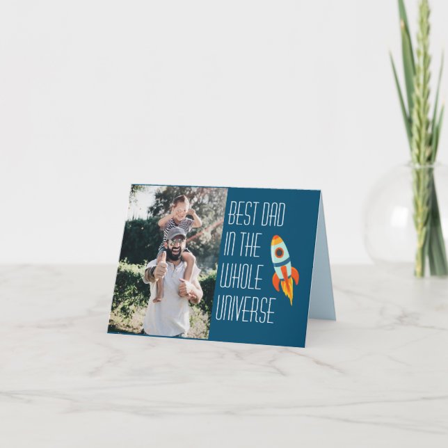 Best Dad In The Whole Universe Space Fathers Day Card (Front)