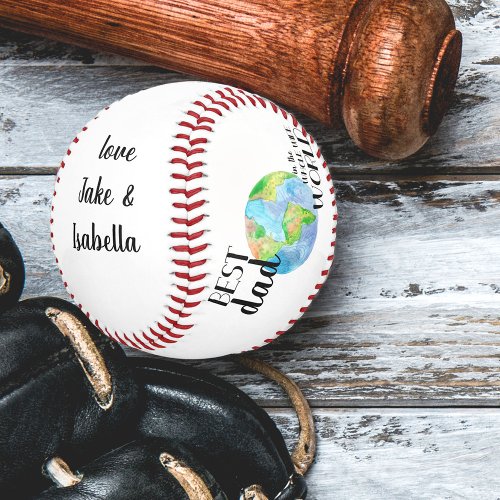 Best Dad in the Whole Wide World Personalized Baseball