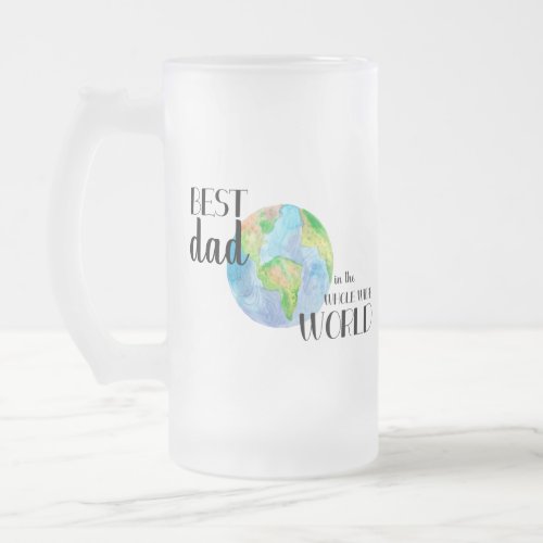 Best Dad in the Whole Wide World Personalized Frosted Glass Beer Mug