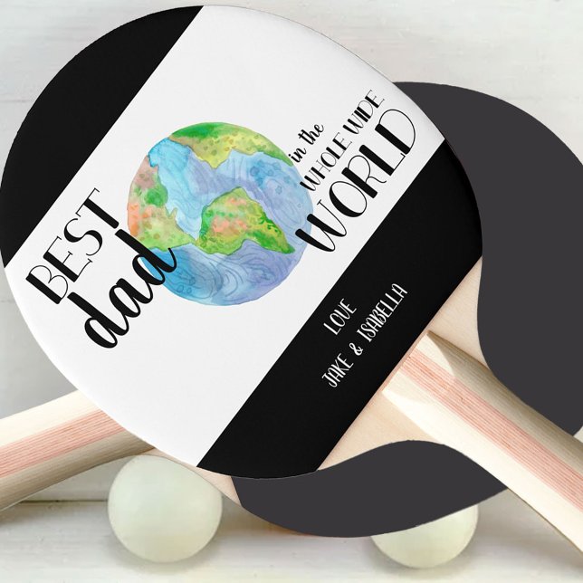 Best Dad in the Whole Wide World Personalized Ping Pong Paddle (Creator Uploaded)