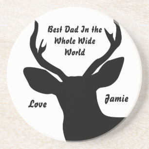 Best Dad In the Whole World Vintage Buck Coasters