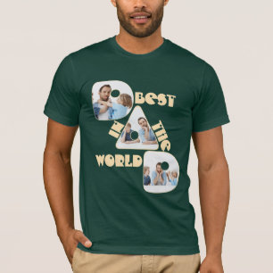 BEST DAD IN THE WORLD, 3 photo collage light peach T-Shirt