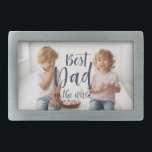 Best Dad in the World | Add Your Photo Belt Buckle<br><div class="desc">Can be customized for any moniker - papa, pépé, grandad, grandpapa, grand-pére, grampa, gramps, grampy, geepa, paw-paw, pappou, pop-pop, poppy, pops, pappy, nonno, opa, baba, abuelo, tutu, saba, lolo etc). Add your custom wording to this design by using the "Edit this design template" boxes on the right hand side of...</div>