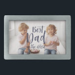 Best Dad in the World | Add Your Photo Belt Buckle<br><div class="desc">Can be customized for any moniker - papa, pépé, grandad, grandpapa, grand-pére, grampa, gramps, grampy, geepa, paw-paw, pappou, pop-pop, poppy, pops, pappy, nonno, opa, baba, abuelo, tutu, saba, lolo etc). Add your custom wording to this design by using the "Edit this design template" boxes on the right hand side of...</div>