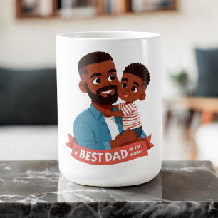 Best Dad in the World - African American Family Coffee Mug