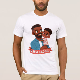 Best Dad in the World - African American Family T-Shirt