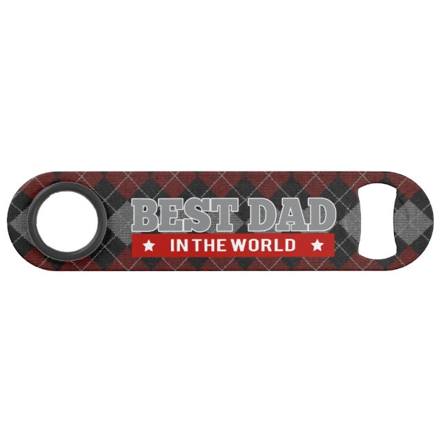 Best Dad in the World Argyle Patterned Bar Key (Front (Horizontal))