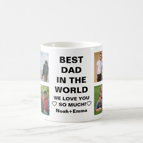 Best Dad In The World Custom Dad 8 Photo Collage Coffee Mug