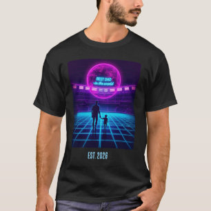 Best Dad In The World Cyberpunk Football Retro T-Shirt
