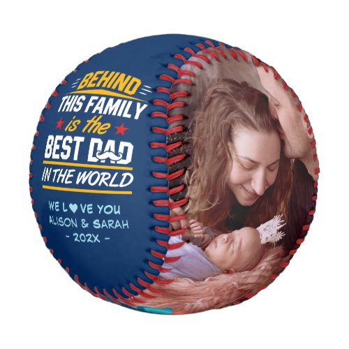 Best Dad in the World Family Photos _ Navy Blue Baseball