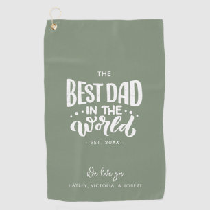 Best Dad in the World Fathers Day Personalized Golf Towel