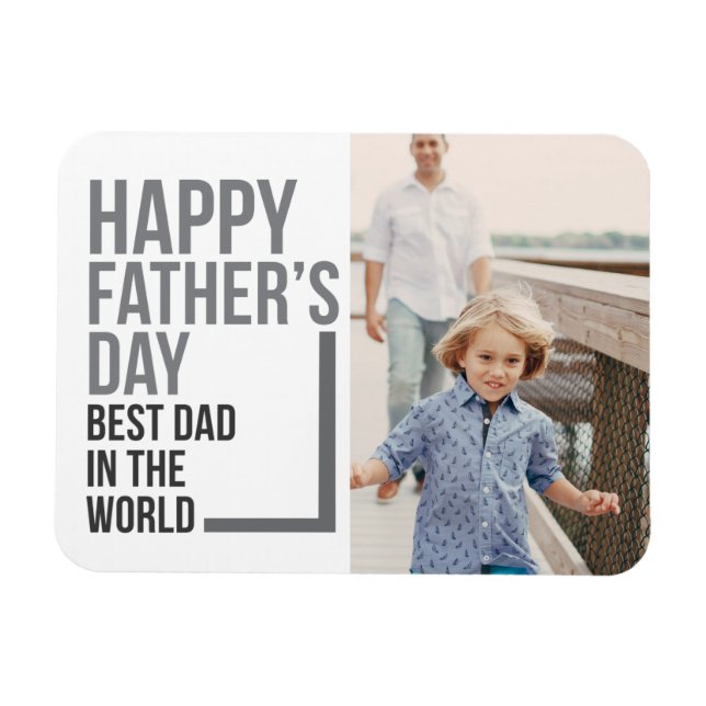 Best Dad in the World Father's Day | Photo Magnet (Horizontal)