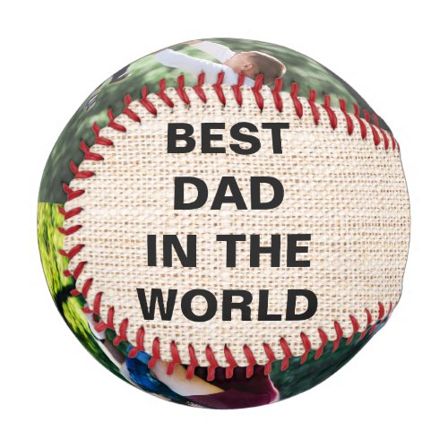 Best Dad In The World Personalized 2 Photo Baseba Baseball