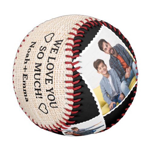 Best Dad In The World Personalized 4 Photos Baseball