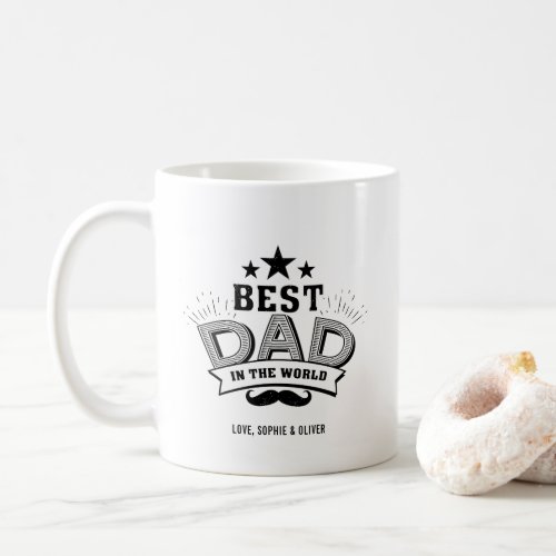 Best Dad In The World Typography  Fathers Day Coffee Mug