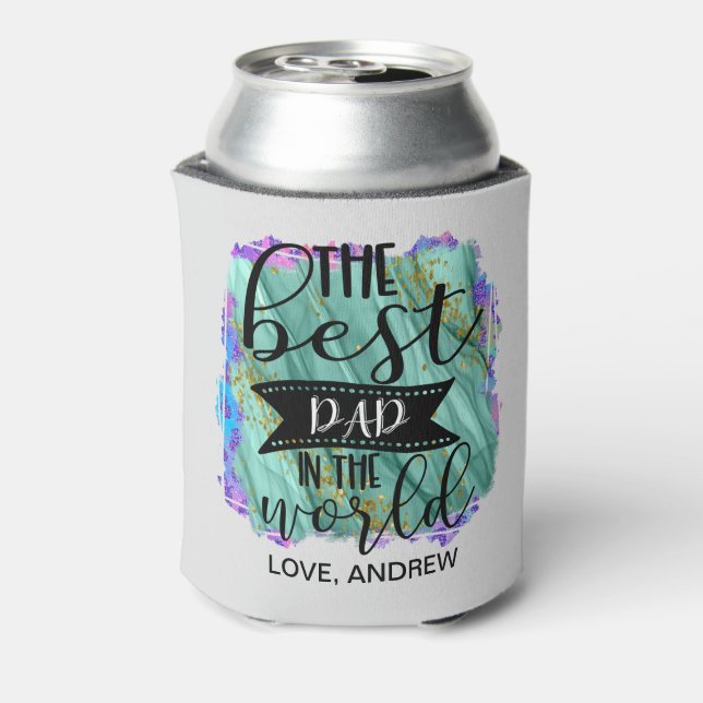 Best Dad in World- Fathers Day Can Cooler (Can Back)
