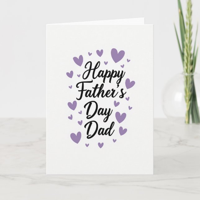 Best Dad Lavender Heart Card (Front)