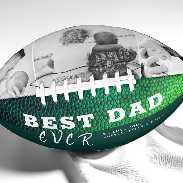 Best Dad Leather Father`s Day 3 Photo Collage Football (Creator Uploaded)