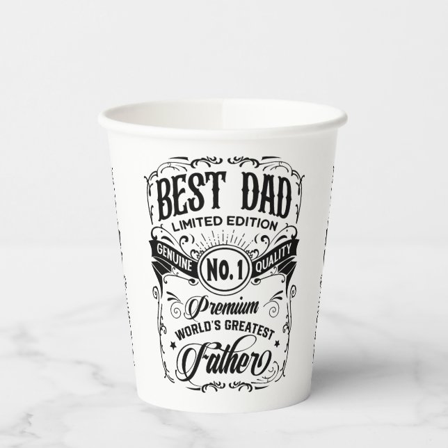 Best Dad Limited Edition Premium Father Paper Cups (Left)