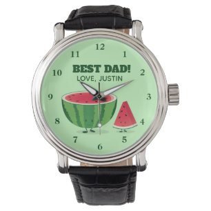 Best Dad Love Name Watermelon Fruit Cartoon Watch