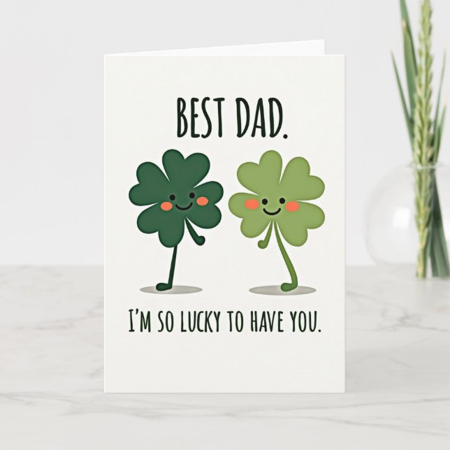 Best Dad Lucky Clover Card (Front)