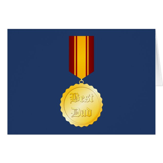 Best Dad Medal Brooch Father’s Day Cards (Front Horizontal)