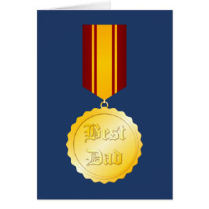 Best Dad Medal Brooch Father’s Day Cards